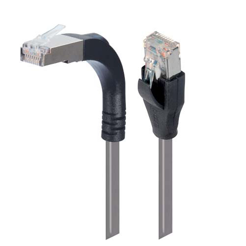 Picture of Shielded Category 5e Right Angle Patch Cable, Stackable, Gray, 1.0 ft
