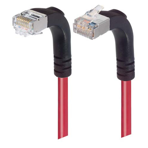 Picture of Category 5E Shielded Right Angle Patch Cable, Down/Right Angle Up, Red 7.0 ft