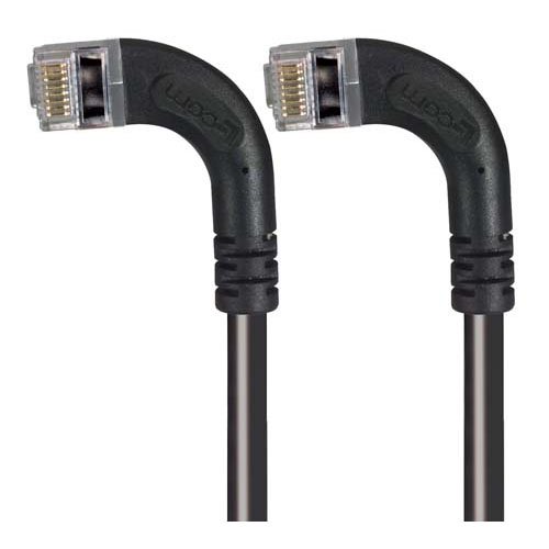 Picture of Category 5E Shielded Right Angle Patch Cable, Left Angle /Left Angle, Black 30.0 ft