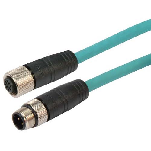 Picture of Category 5e M12 4 Position D code SF/UTP Industrial Cable, M12 M / M12 F, 10.0m