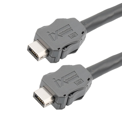 Picture of IX Industrial Category 6a Ethernet Cable, IX A Key to IX A Key, Foil Shielded Economy CMR/CMG PVC Jacket, Black, 3m