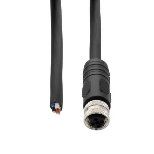 M12 4 Position IP67 T-Code DC Power Cable Assembly, 16AWG 63V 12A ...