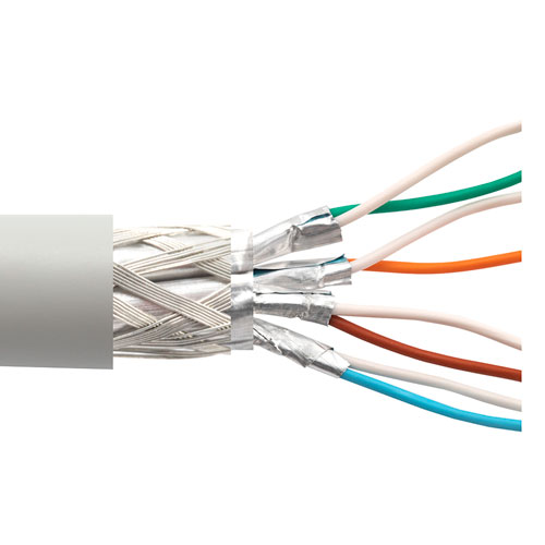 Picture of Category 6 Ethernet Bulk Cable, S/FTP Braid w/ Individually Shielded Pairs, 26AWG Stranded, CMG PVC, Gray, 1,000.0F