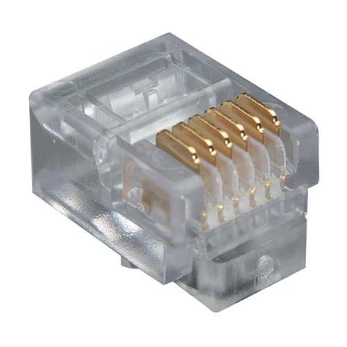 Picture of Modular Plug, RJ12 (6x6), Rectangular Entry Pkg/100