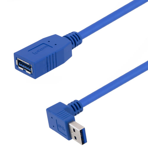 Picture of USB 3.0 Female to male Type A right angle down exit 1M