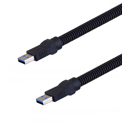 Picture of Plastic Armored USB 3.0 Cable Assembly, Type A Male Plug to Type A Male Plug, 28/26/22AWG, Plastic Armor, 3.0M