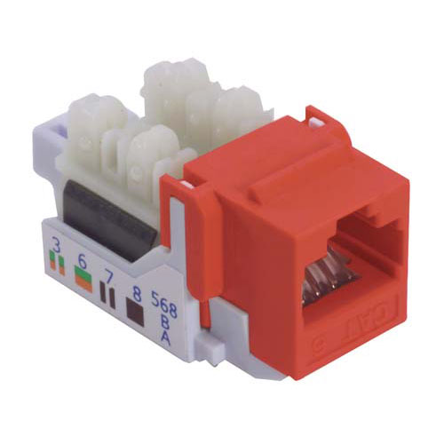 Picture of Category 6 Keystone Jack, 110/RJ45 (8x8), EIA568A/B Red