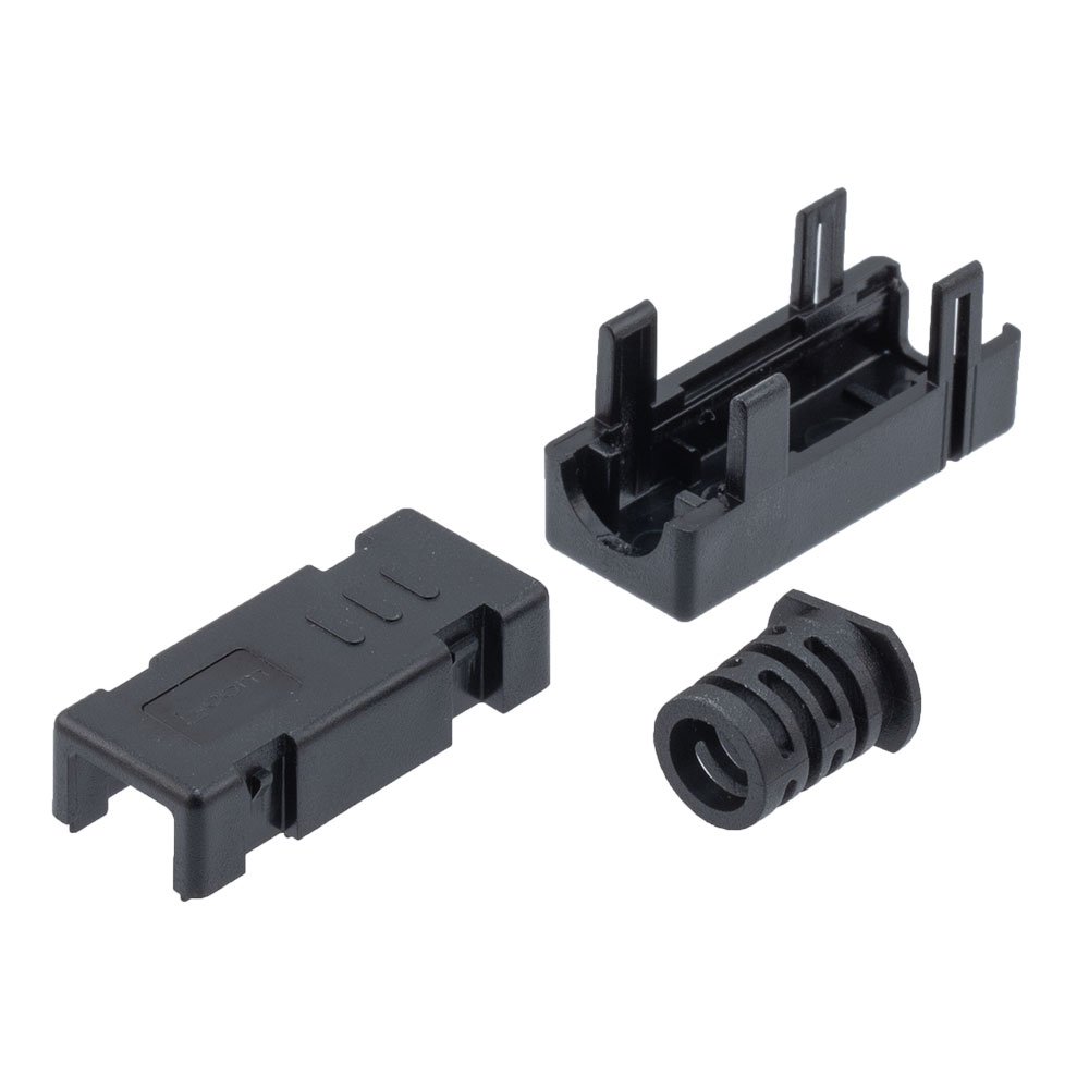 Picture of USB 3.0 Type B Male Plug Hood Connector, Black, Single