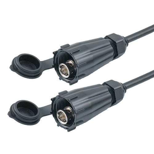 Picture of IP68 Waterproof 1M Cable, 75 Ohm BNC Male to BNC Male, PVC, Black