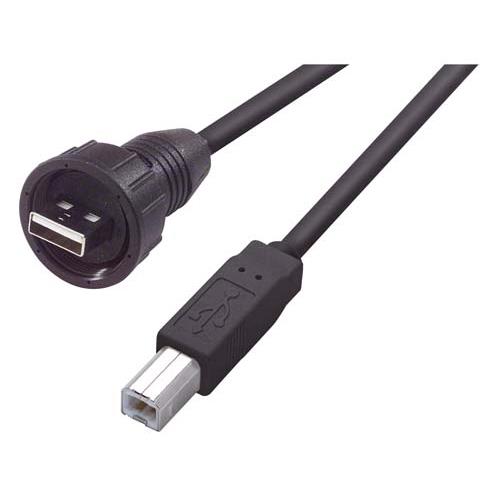 USB Cable, Waterproof Type A Male Standard Type B Male, 5.0m WPUSBAB5M