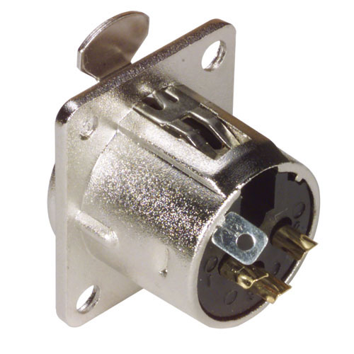 XLR Wall Plate Stainless Steel, One Female Solder Style Connector