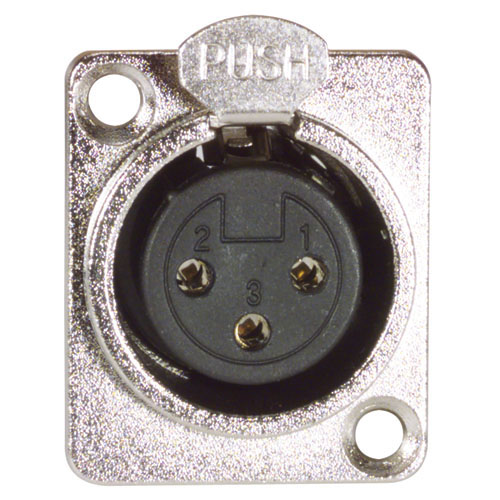 XLR Wall Plate Stainless Steel, One Female Solder Style Connector