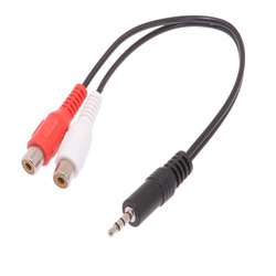 lijden Overleving kruipen 3.5mm Stereo Male to Dual RCA Female Adapter Cable - 6 IN