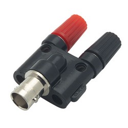 New BNC female jack to two dual Banana male plug RF adapter connector AP 
