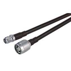 Picture of RP-SMA Jack to RP-TNC Plug, Pigtail 4 ft Black 195-Series