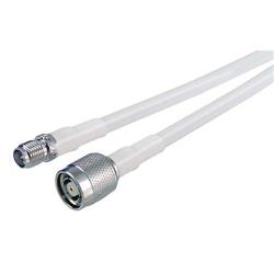 Picture of RP-SMA Jack to RP-TNC Plug, Pigtail 10 ft White 195-Series
