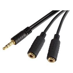 Picture of 3.5mm Male Stereo to Dual 3.5mm Jack Y cable, 25.0 ft