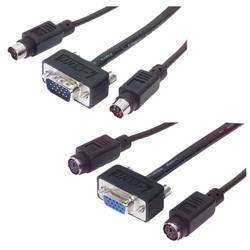 KVM Cable Black 6 Foot HD15 Male and 2 x MiniDin6 Male SVGA and 2 PS/2 