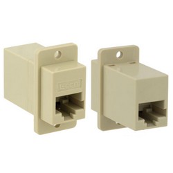 thumbnail image 2 of L-Com ECJ504-8 Modular Panel Jack, RJ45 Keystone (8x8) With 30µ Gold Plating - Beige, Panel Mount 2 of 4