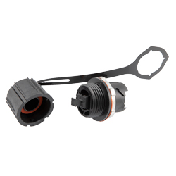 IP68 SC/PC Bulkhead Coupler, SMF or MM, with Dust Cap