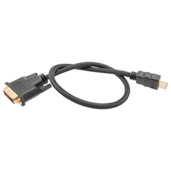 Picture of HDMI to DVI-D, Male to Male, 1080P, nylon braided cable, .5 Meter