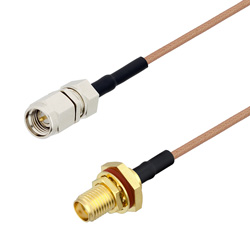 3' SMA to SMA Male pigtail Cable RG58 3FT; US Stock 