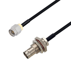 BNC Female Bulkhead to SMA Male Pick Your Length RG58 Coaxial Pigtail Cable USA 