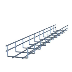 L-Com Electro Zinc Plated Wire Mesh Cable Tray, 3.94W X 1.97D X 10'L 10pk