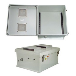 Picture of 18x16x8 Inch Weatherproof NEMA 3R Vented Enclosure-DIN Mounting Rails