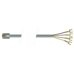 Flat Modular Cable, RJ11 (6x4) / Spade Lug, 1.0 ft - TDC018-1