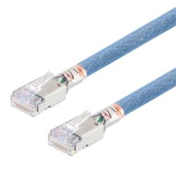 Picture of Category 6a Aerospace Ethernet Cable High-Temp Double Shielded FEP Blue RJ45, 125.0ft