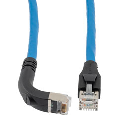 Ethernet Category 6a 10gig Right Angle Patch Cable, F/UTP Shielded