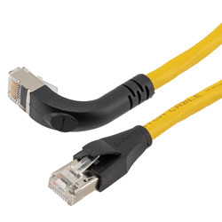 Ethernet Category 6a 10gig Right Angle Patch Cable, F/UTP Shielded