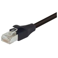 Picture of Double Shielded LSZH 26 AWG Stranded Cat 6 RJ45/RJ45 Patch Cord, Black, 1.0 Ft