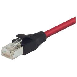 Picture of Double Shielded LSZH 26 AWG Stranded Cat 6 RJ45/RJ45 Patch Cord, Red, 50.0 Ft