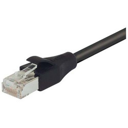 Picture of Shielded Cat 6 Cable, RJ45 / RJ45 PVC Jacket, Black 1.0 ft