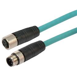 Picture of Category 5e M12 4 Position D code SF/UTP Industrial Cable, M12 M / M12 F, 1.0m