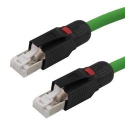 Profinet Type B/C Cat5e Ethernet Cable RJ45-RJ45 SF/UTP Double Shielded  22AWG Stranded High Flex Industrial Outdoor PLTC TPE Green 3m