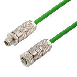 Profinet Type B/C Cat5e Ethernet Cable RJ45-RJ45 SF/UTP Double Shielded  22AWG Stranded High Flex Industrial Outdoor PLTC TPE Green 1m