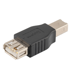 Erklæring Koordinere slank USB 2.0 Adapter Coupler, Shielded, Type A Female Jack Receptacle to Type B  Male Plug, In-line, Black
