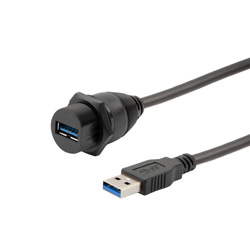 Cable Length: 1m, Color: Socket ShineBear USB 3.0 Panel Mount Connector IP67 Waterproof Cable 1m 3ft USB3.0 Socket Male to Female Extension Cord Cables Water Proof 