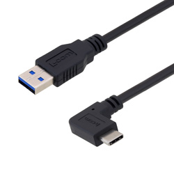 Lysee Power Cables Zihan Stretch 90 Degree Right Angled USB A Type Male to 90 Degree Angled USB Male Data Charge Cable 