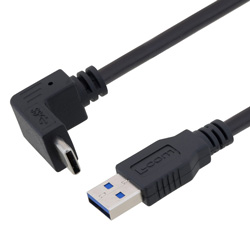 Zihan Stretch 90 Degree Right Angled USB A Type Male to 90 Degree Angled USB Male Data Charge Cable Lysee Power Cables 