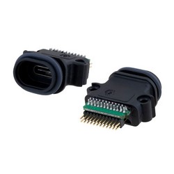 Picture of USB 2.0 Waterproof Type C panel mounted PC tail connector