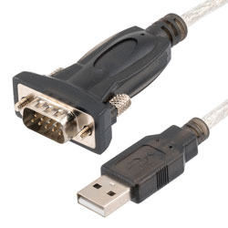 Picture of USB 2.0 to RS232 Converter Cable, USB Type A Male to DB9 Male, PVC (Polyvinyl Chloride), 1.5-Meter