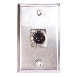 Picture of Stainless Steel Wall Plate, One XLR Male Solder Style Connector