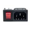 Picture of Horizontal Power Entry Module, Panel-Mount, C14 Inlet, Illuminated Red Switch, 45.9 mm