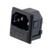 Picture of AC PEM C14 type 1.5 mm Snap-In Panel Mount IEC inlet connector AC power entry module with 2.8 mm Solder Terminals Fuseholder