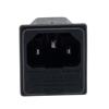 Picture of AC PEM C14 type 1.5 mm Snap-In Panel Mount IEC inlet connector AC power entry module with 2.8 mm Solder Terminals Fuseholder