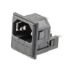 Picture of Twin-Fused IEC Inlet, Snap-Fit, Panel Mount, C14 Connector, 4.8 mm Tab Termination, 5mm x 20mm Fuse, 2 mm Panel Thickness